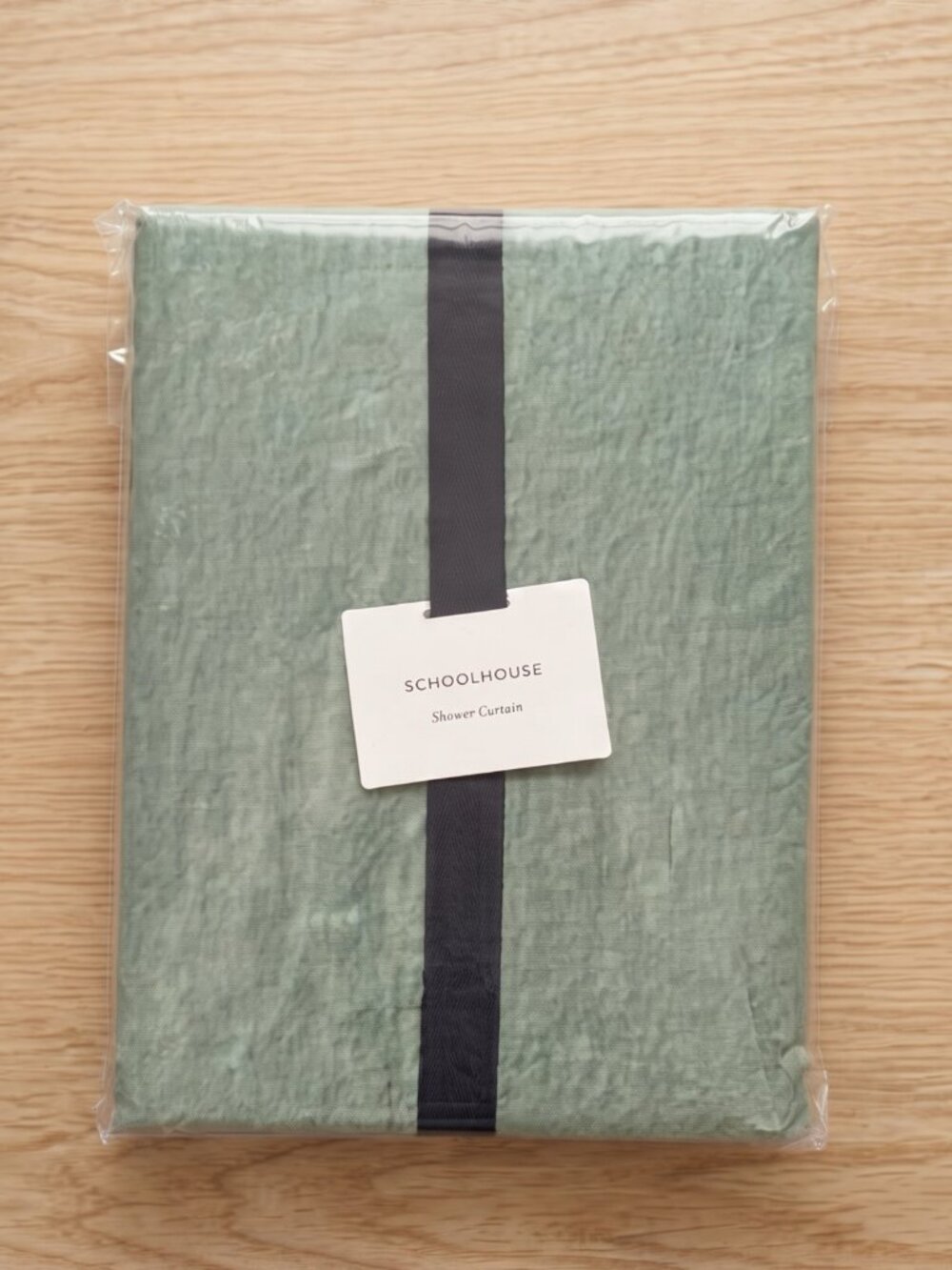 Luxury 100% Linen Shower Curtain - Laurel Green 72x84